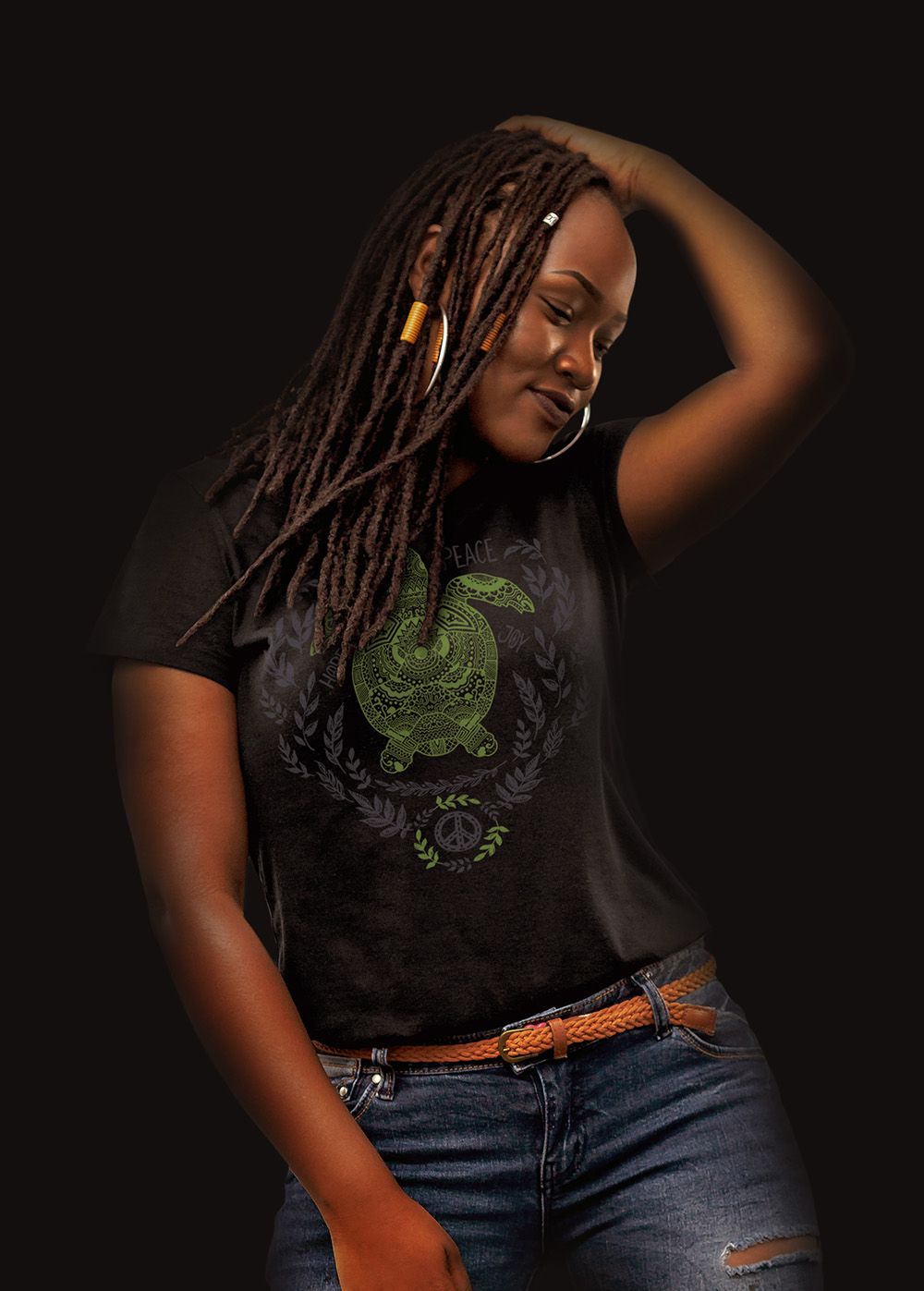 Black Woman Wearing Tee-Shirt