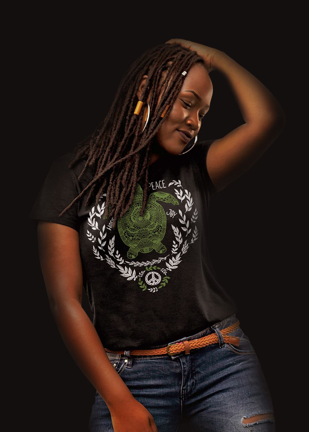 Black Woman Wearing Tee-Shirt